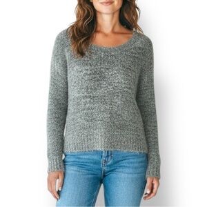 4/$20 H&M Gray Eyelash Knit Sweater Fuzzy Textured Cozy Pullover